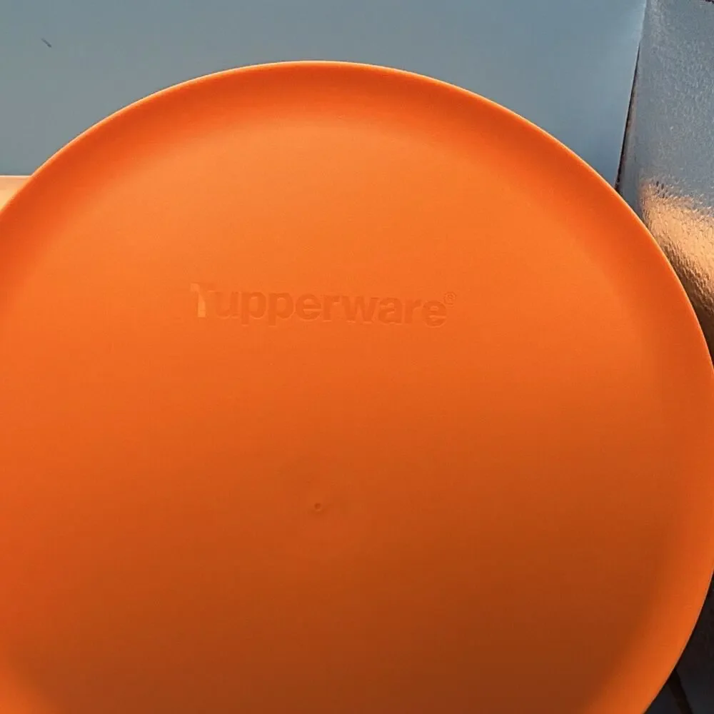 Tupperware Orange/White Plastic Round Bowl 740 ml Snap Lid 2pc Set 6292A-3
